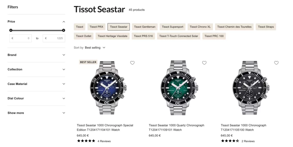 Screenshot showing what a good product page looks like on a mobile responsive website